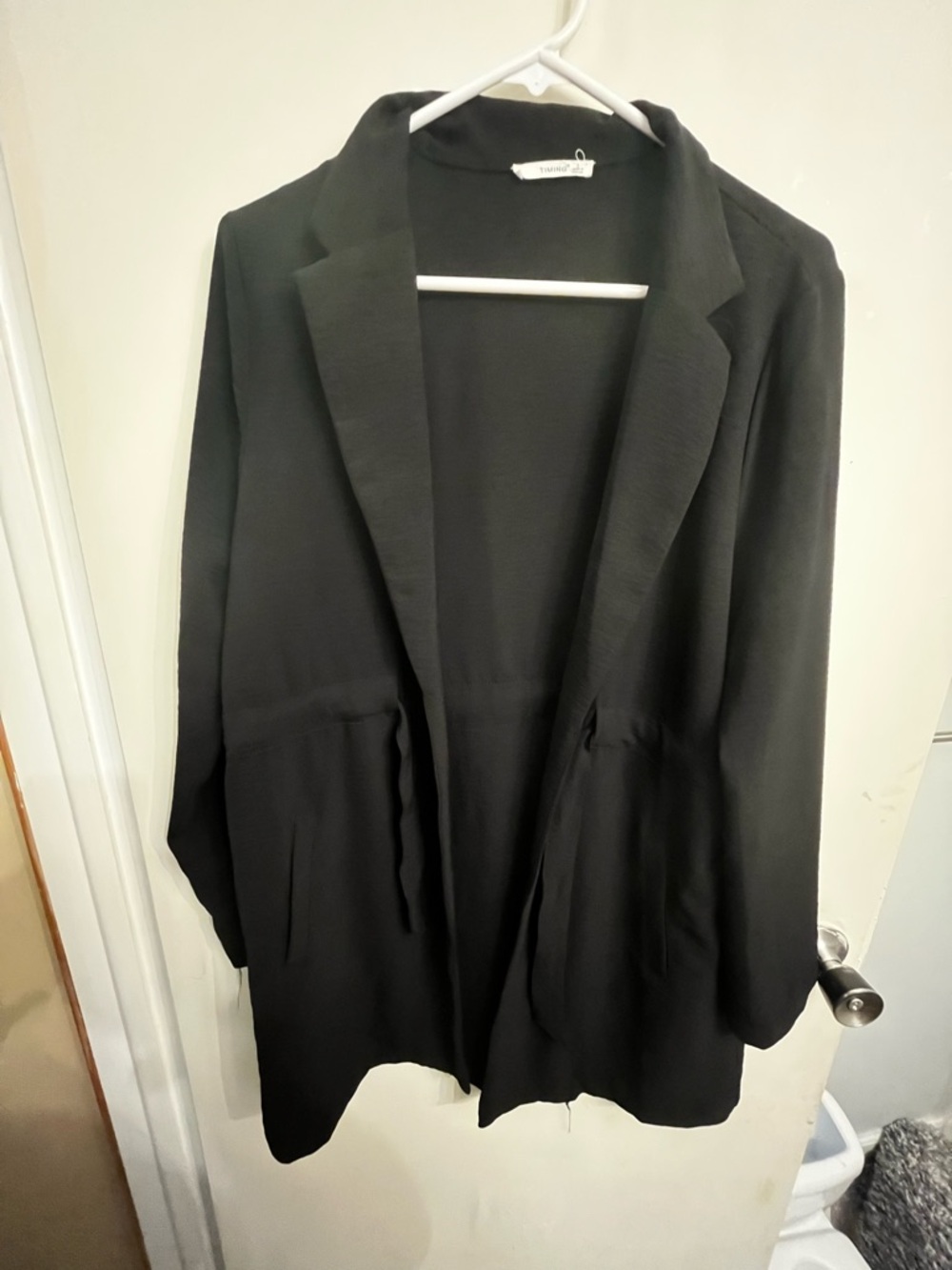 Timing Black Open-Front Blazer Jacket